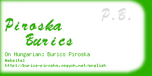 piroska burics business card